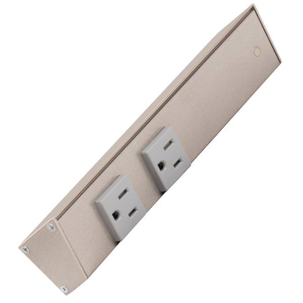 9" 15 amp 120 volt Satin Nickel Under Cabinet Power Strip